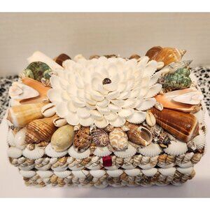 Beautiful Ocean Nautical Jewelry Tinket Box with Seashells